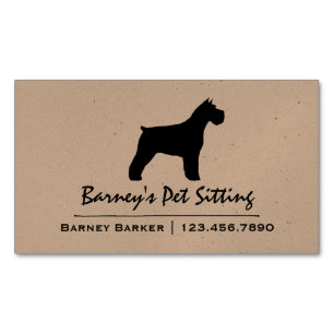 Carte De Visite Magnétique Silhouette de Schnauzer Dog