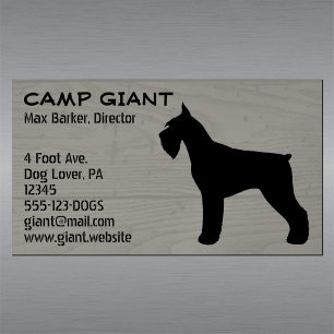 Carte De Visite Magnétique Silhouette Schnauzer géant   Style bois Faux