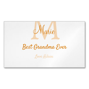 Carte De Visite Magnétique simple minimum meilleur grand-mère jamais orange m