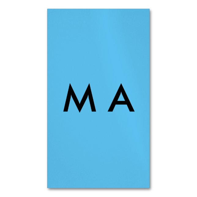 Carte De Visite Magnétique Simple monogramme ajouter votre nom lettre man min (devant Vertical)