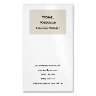 Carte De Visite Magnétique Simple Plain Élégant Moderne Minimaliste