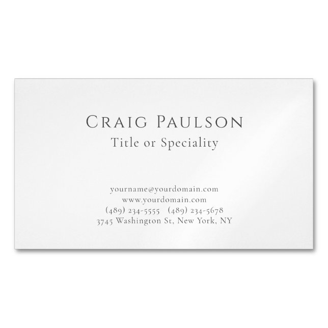 Carte De Visite Magnétique Simple professionnel simple et attrayant minimalis (devant)