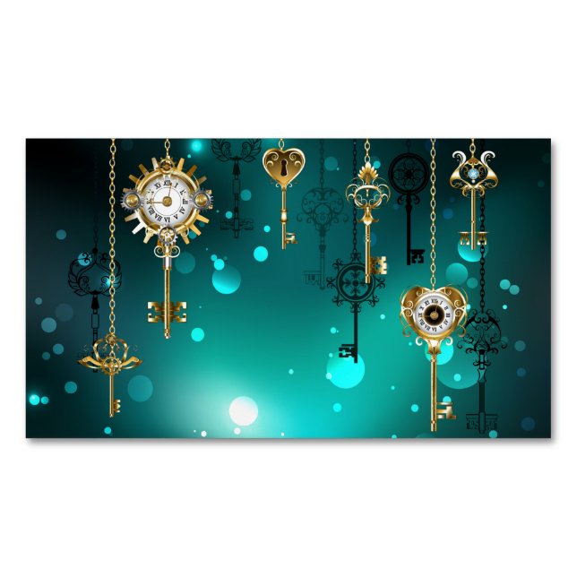 Carte De Visite Magnétique Skeleton Keys on Green Background (devant)