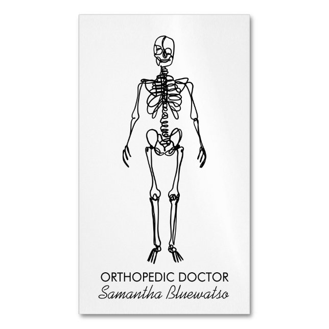 Carte De Visite Magnétique Skeleton orthopédique docteur sculpter os simple (devant Vertical)