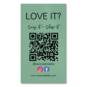 Carte De Visite Magnétique Snap And Share Qr Code Facebook Instagram