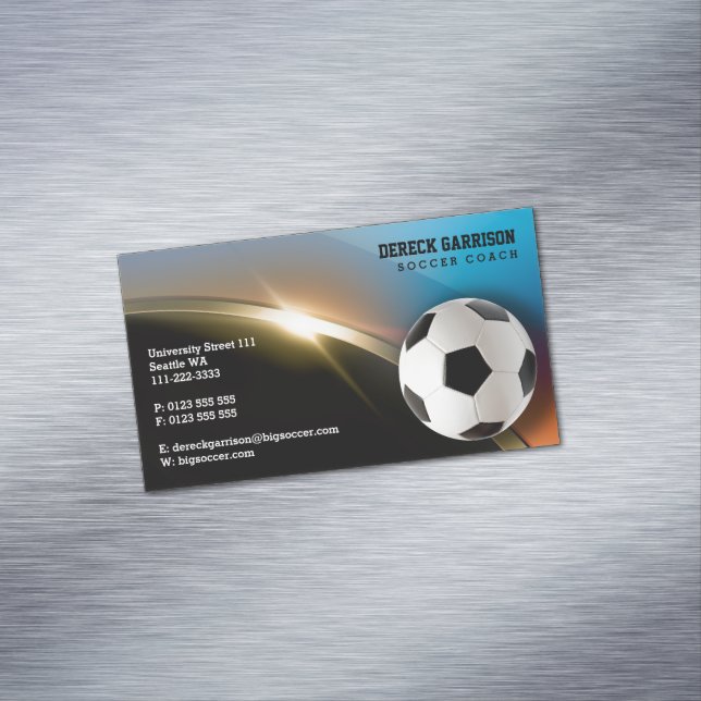 Carte De Visite Magnétique Soccer | Football Sports Coach (In Situ)