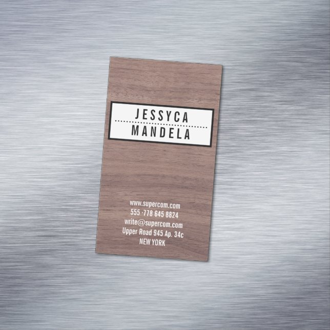 Carte De Visite Magnétique Solide sur bois de brume (In Situ)