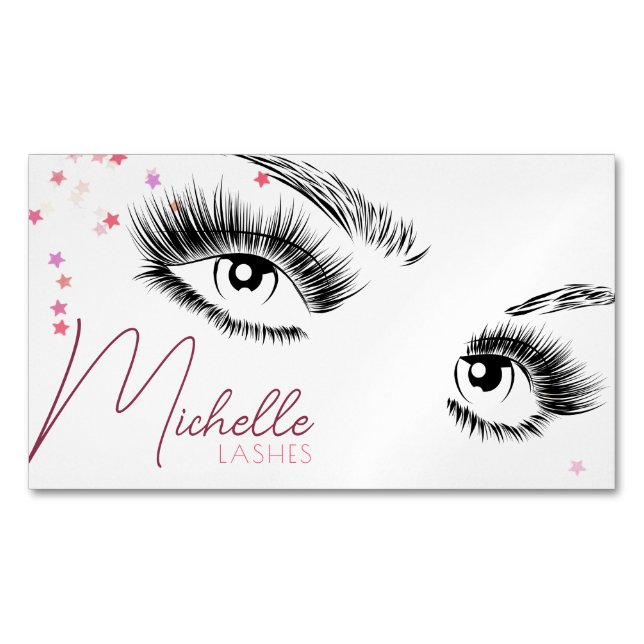 Carte De Visite Magnétique Sparkly Lashes Instructions de soins postérieurs P (devant)