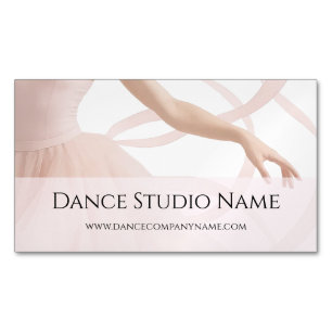 Carte De Visite Magnétique Studio de danse Danseuse de ballet Site Web Rose p