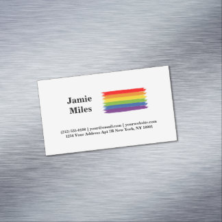 Carte De Visite Magnétique Style minimaliste gay pride Arc-en-ciel