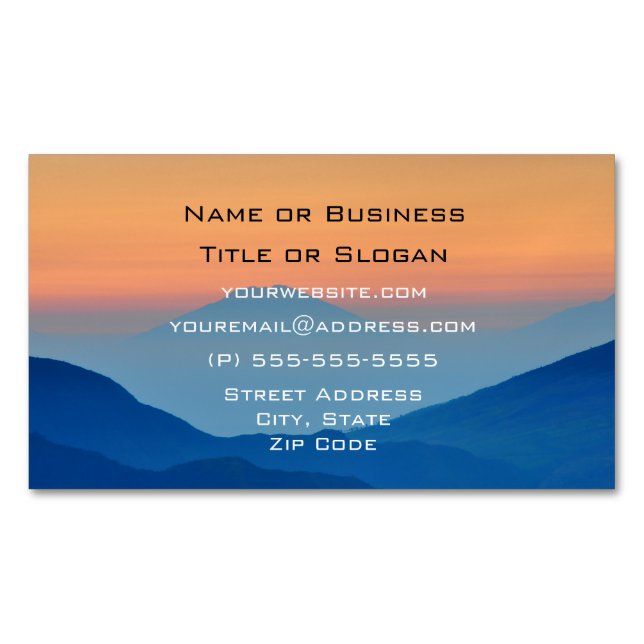 Carte De Visite Magnétique Sunset Mountains Abstract (devant)
