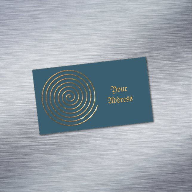Carte De Visite Magnétique Symbole celtique spiral or métallique (In Situ)