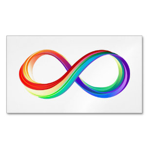 Carte De Visite Magnétique Symbole d'infinité arc-en-ciel stratifié