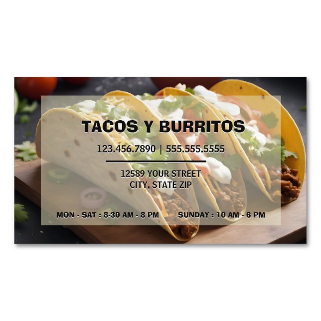 Carte De Visite Magnétique 🌮 Tacos Y Burritos (devant)
