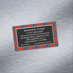 Carte De Visite Magnétique Tartan écossais de Fraser de clan d'accent