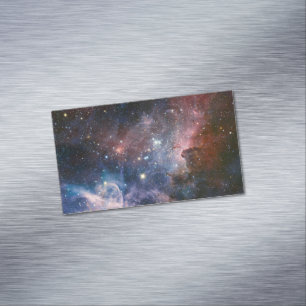 Carte De Visite Magnétique Télescope Nebula Hubble Carina Rouge et Bleu