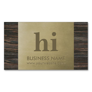 Carte De Visite Magnétique Texture en bronze moderne en bois de monogramme