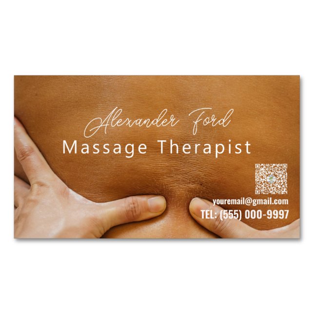 Carte De Visite Magnétique Thérapeute de massage curé Photo Business (devant)