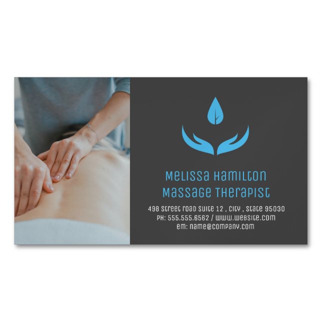 Carte De Visite Magnétique Thérapeute de massage | Propriétaire du Spa (devant)