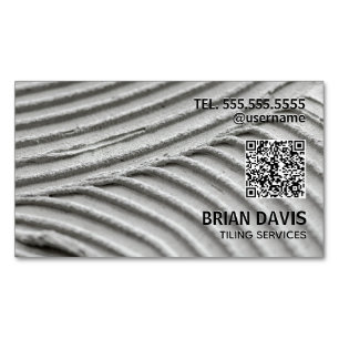 Carte De Visite Magnétique Tiling Services Tiler QR personnalisé