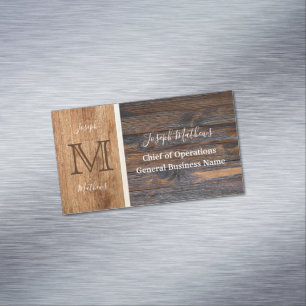 Carte De Visite Magnétique Tone rustique en bois
