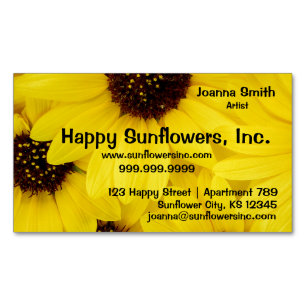 Carte De Visite Magnétique Tournesols jaunes heureux