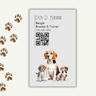 Carte De Visite Magnétique Trainer éleveur de chien Beagle mignon QR Code Can