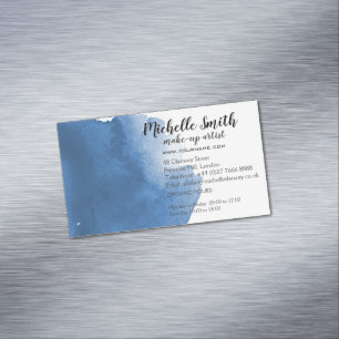 Carte De Visite Magnétique trait de brosse Abstrait couleur bleu aquarelle