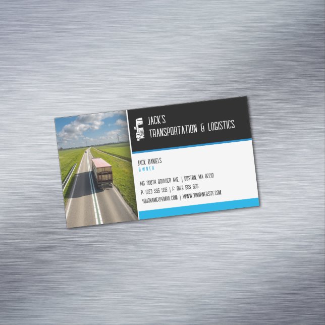 Carte De Visite Magnétique Transport et logistique | Camion (In Situ)