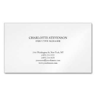 Carte De Visite Magnétique Trendy Professional White Plain Simple Minimalist