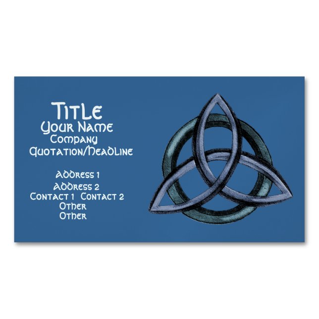 Carte De Visite Magnétique Triquetra (bleu) (devant)