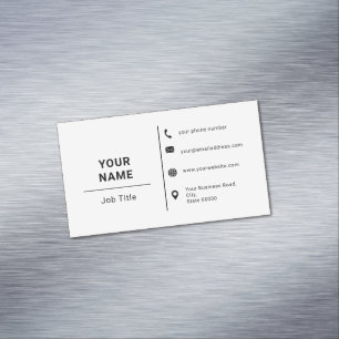 Carte De Visite Magnétique Typographie Minimaliste Logo Personnalisé Noir Et 