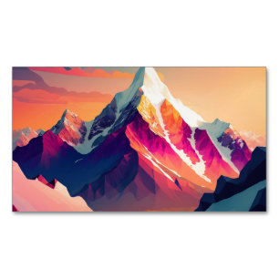 Carte De Visite Magnétique Un superbe coucher de soleil sur des montagnes enn