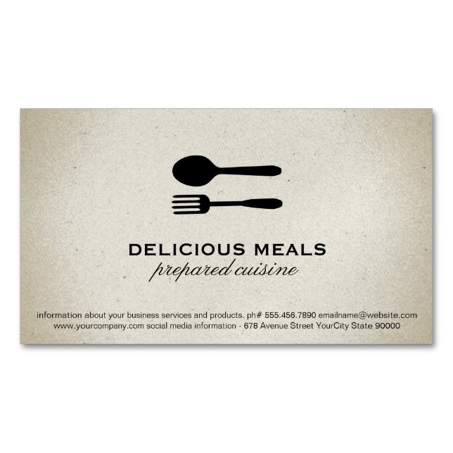 Carte De Visite Magnétique Ustensiles alimentaires (devant)