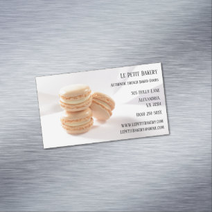 Carte De Visite Magnétique Vanilla Macarons Cuisine pâtisserie Chef boulanger