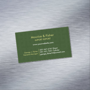Carte De Visite Magnétique Vert Abstrait moderne