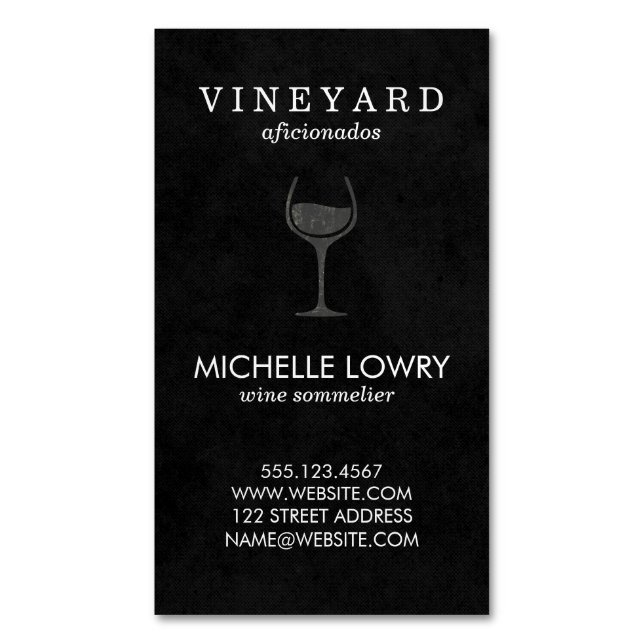 Carte De Visite Magnétique Vignoble Lux Black (devant Vertical)