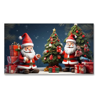 Carte De Visite Magnétique voici le design de Joyeux Noël et des Fêtes heureu