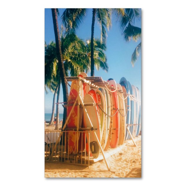 Carte De Visite Magnétique Waikiki Beach Surfboards  (devant Vertical)
