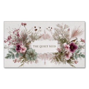 Carte De Visite Magnétique Whimsical Folk Art Fleur sauvage & Oiseaux