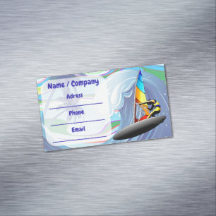Carte De Visite Magnétique WindSurfer sur Big Ocean Waves