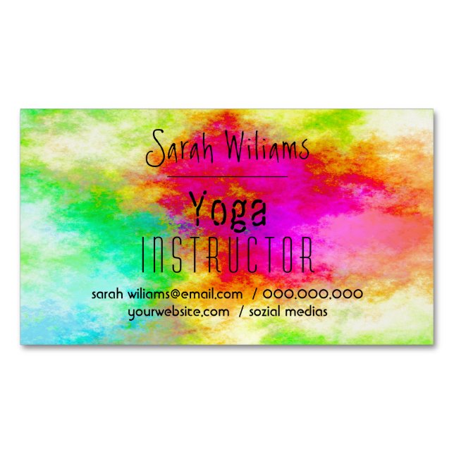 Carte De Visite Magnétique Yoga aquarelle moderne (devant)