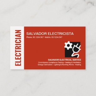 Carte De Visite Magnifique électricien en calques rouges #ZazzleMa