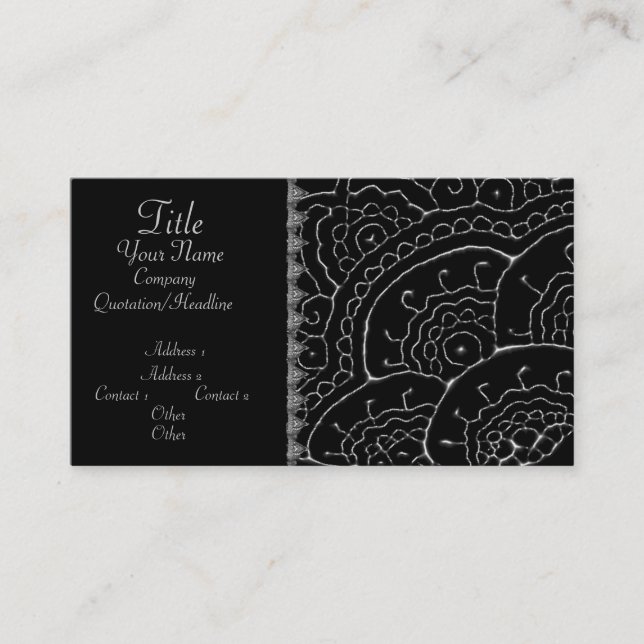 Carte De Visite Magnifique Mehndi Mandalas (Devant)