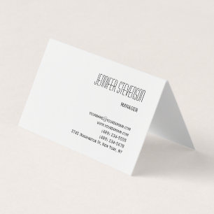 Carte De Visite Magnifique Noir Blanc Moderne Minimaliste Plain