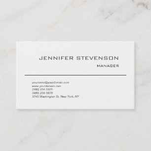 Carte De Visite Magnifique Noir Blanc Moderne Minimaliste Plain