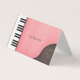 Carte De Visite Magnifique Piano-Musicien Rose Performer Enseignan