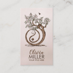 Carte De Visite Magnolia Blossom Yin Yang Tree