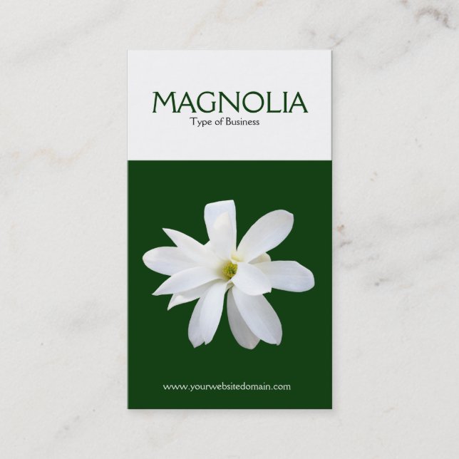 Carte De Visite Magnolia de verticale de deux tons (Devant)
