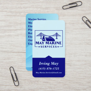 Carte De Visite Mai Marine Services Logo personnalisable URL de co